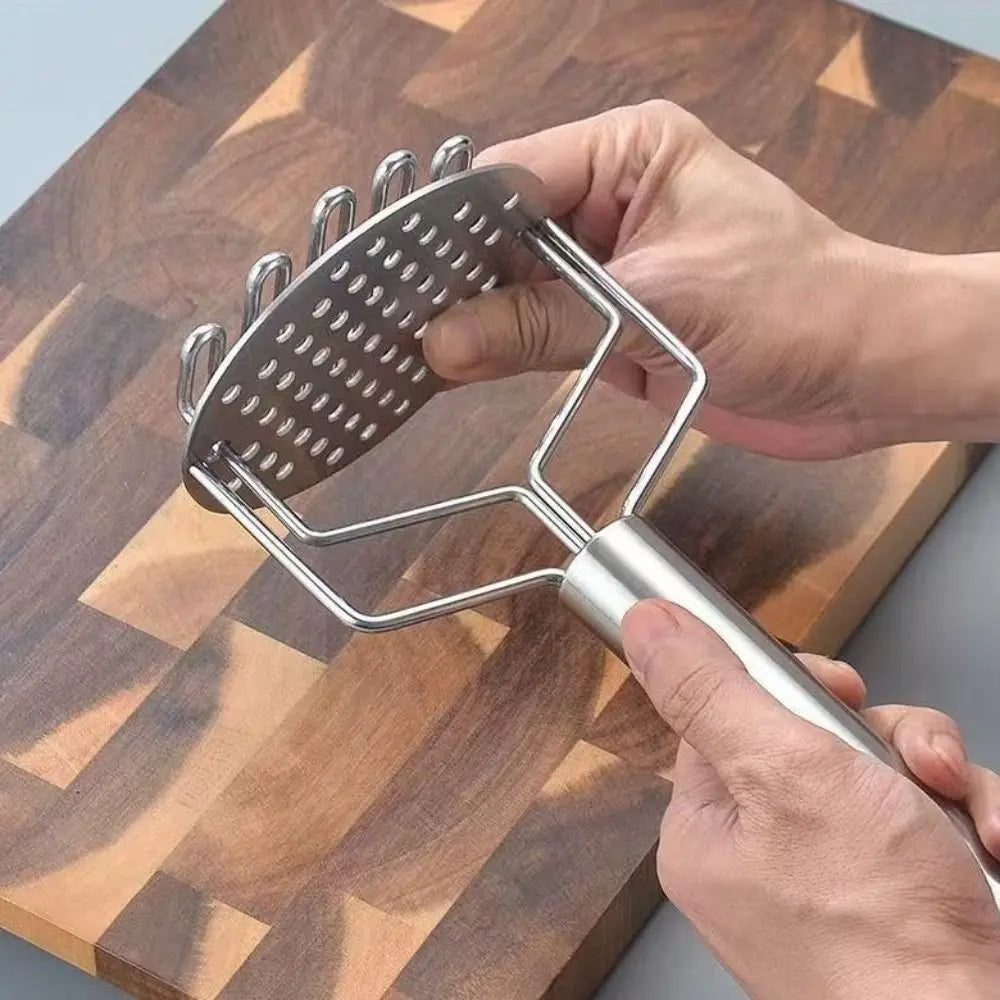 Écrase-pommes de terre manuel double couche en acier inoxydable, à pression ondulée, avec poignées robustes, pour pommes de terre molles l'atelier des ustensiles