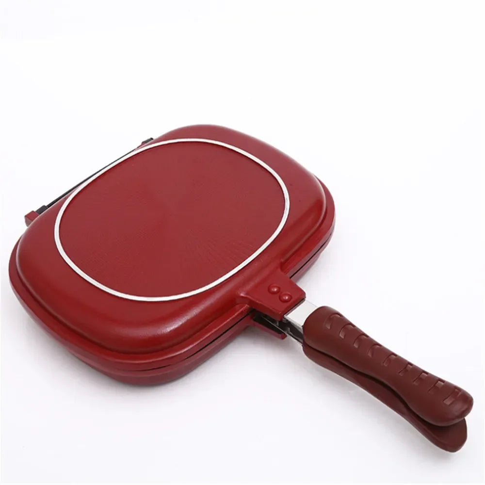 Poêle à frire double face antiarina, gril de cuisson, wok, maison, jardin, crêpes pour la cuisine, 32cm l'atelier des ustensiles