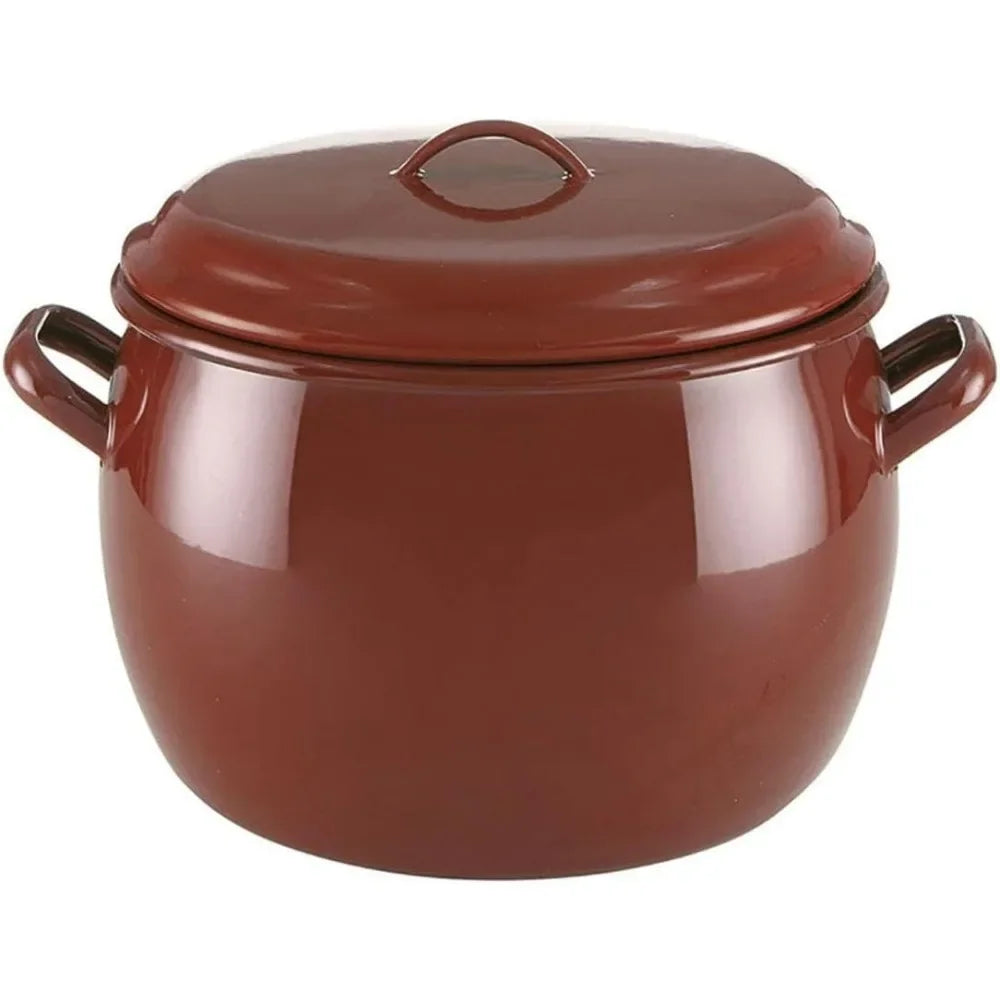 Pot en céramique marron de 20 cm, 0,5 L, poids maximum de 3,13 kg, avec couvercle l'atelier des ustensiles