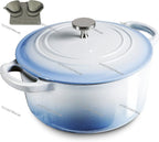 Ensemble de four en fonte avec couvercles, 2 pièces, marmite en fonte 6QT et 1,5QT, ustensiles de cuisine en émail rouge l'atelier des ustensiles
