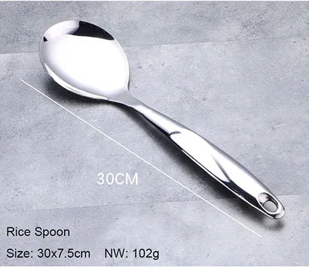Ensemble d'outils de cuisine en acier inoxydable, ustensiles de cuisine résistants à la chaleur-tourneur, louche à soupe, passoire, serveur à pâtes, cuillère à riz l'atelier des ustensiles
