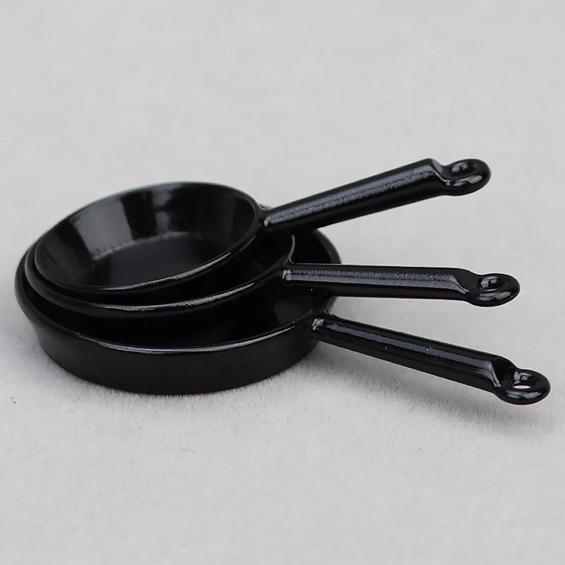 1 ensemble 1:12 maison de poupée Miniature poêle Casserole métal ustensiles de cuisine cuisine modèle décor jouet maison de poupée accessoires l'atelier des ustensiles