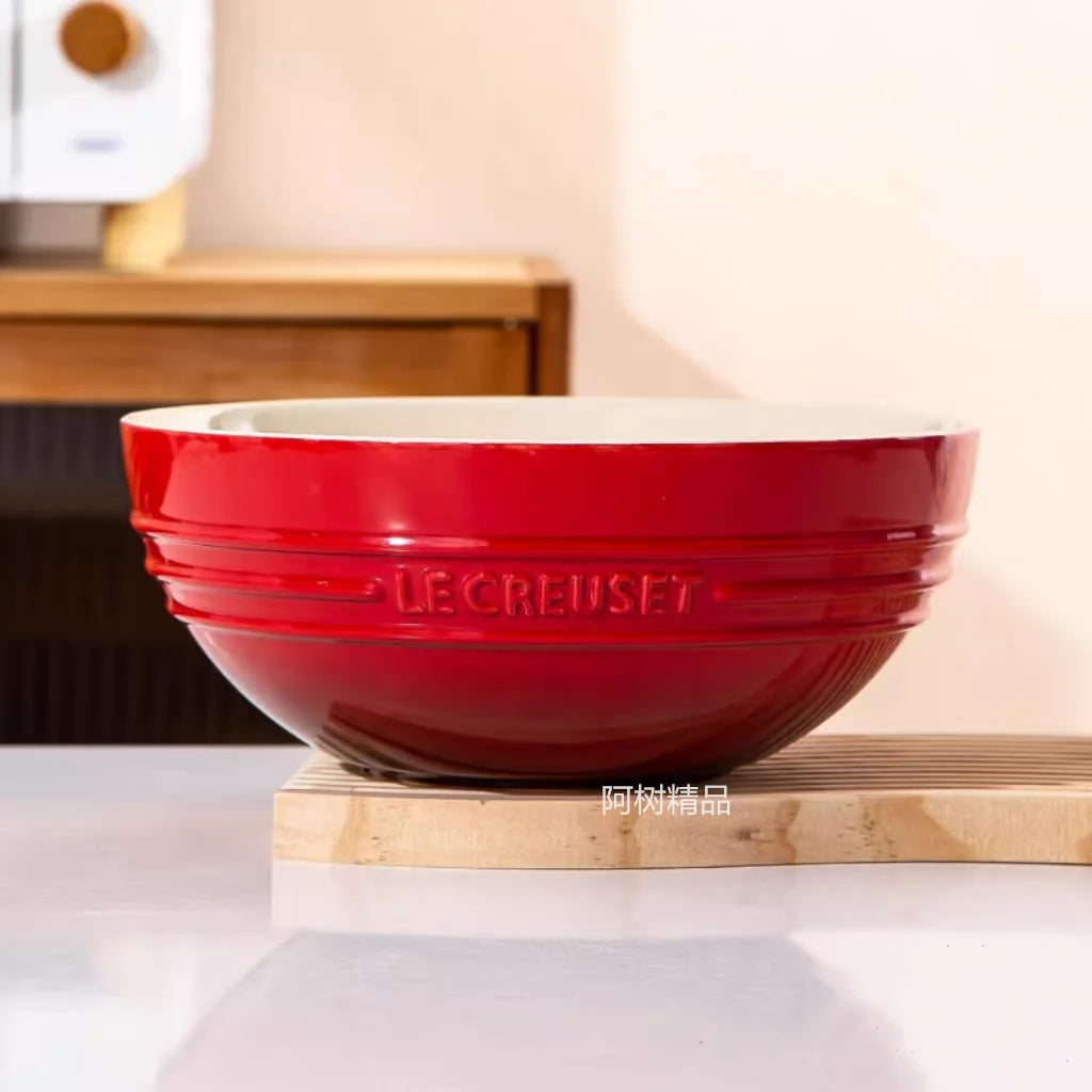 Grand bol à soupe en céramique, bol à salade, Le Creuset, usage domestique, grand bol, vaisselle de style français l'atelier des ustensiles