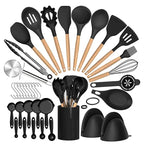 Ensemble de cuisine d'ustensiles en silicone 36 pièces avec support l'atelier des ustensiles