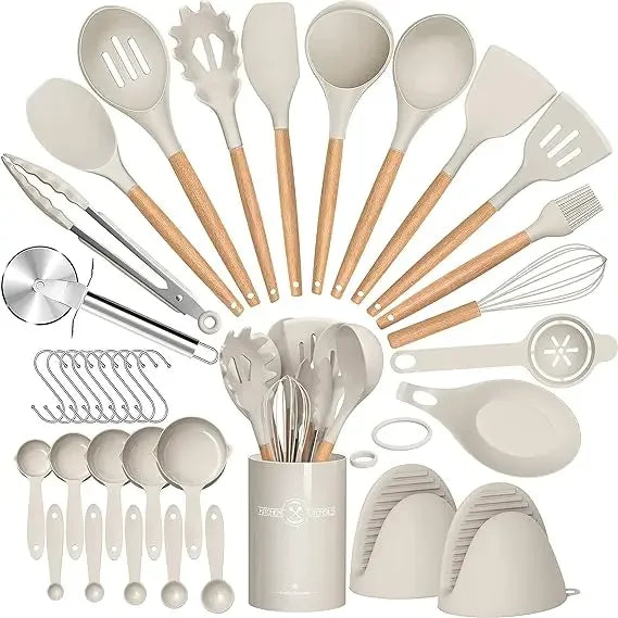 Ensemble de cuisine d'ustensiles en silicone 36 pièces avec support l'atelier des ustensiles