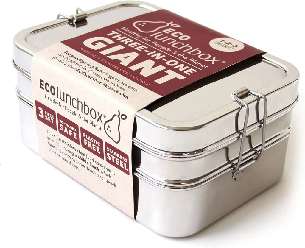 Grande boîte à bento 3 pièces en acier inoxydable – Capacité de 49 oz, lavable au lave-vaisselle, récipient à déjeuner sans plastique l'atelier des ustensiles