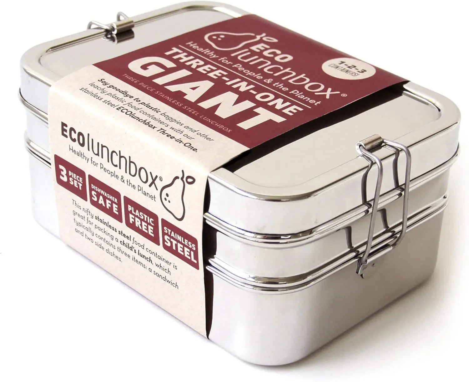 Grande boîte à bento 3 pièces en acier inoxydable – Capacité de 49 oz, lavable au lave-vaisselle, récipient à déjeuner sans plastique l'atelier des ustensiles
