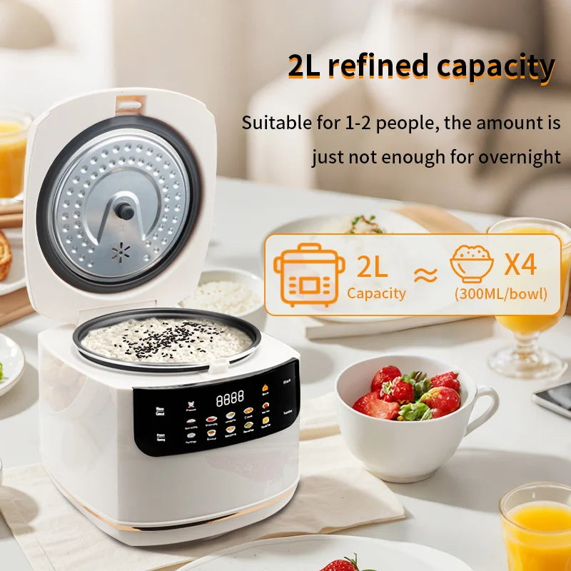Cuiseur à riz électrique automatique 2L, Machine de cuisson du riz multifonction intelligente, doublure antiadhésive pour chauffe-aliments, cuiseur à riz domestique l'atelier des ustensiles