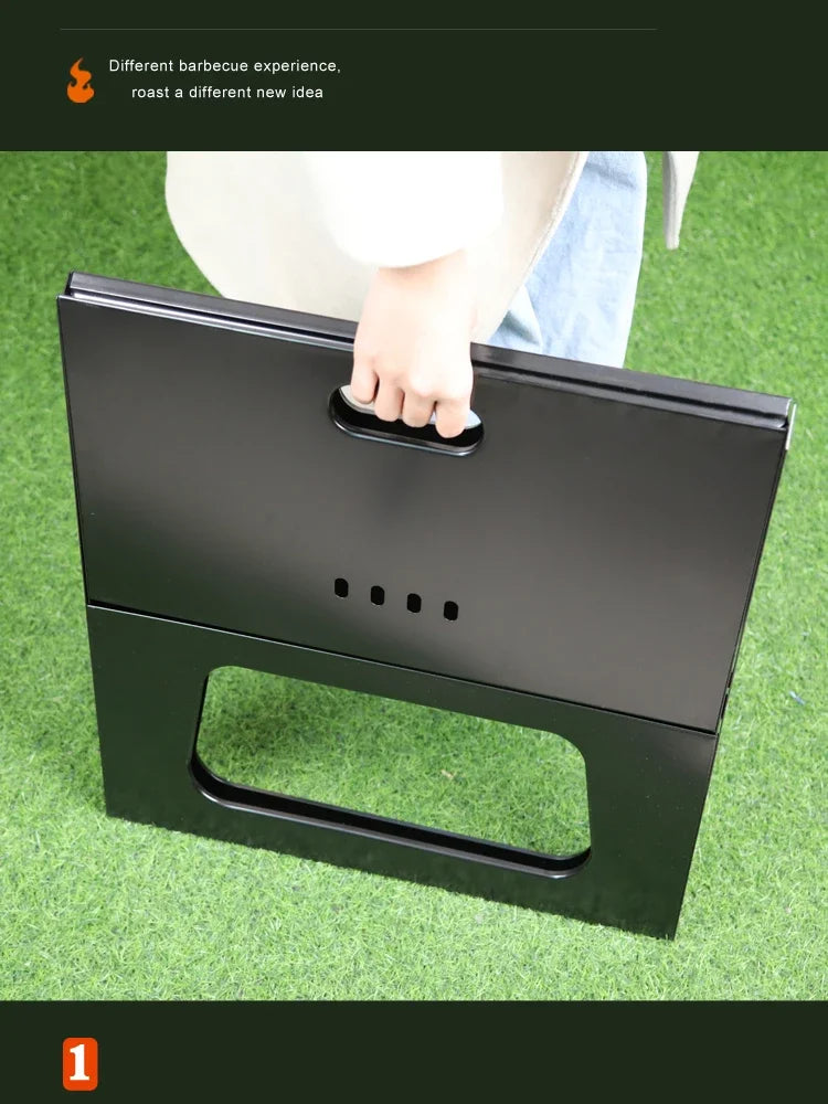 Barbecue épais pliable en X, Portable, en acier inoxydable, au carbone, pour Camping pique-nique l'atelier des ustensiles