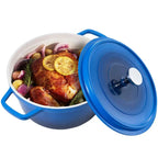 Four hollandais émaillé antiadhésif de 2,5 Qt avec couvercle, fonte d'aluminium léger pour la cuisson du pain, compatible avec toutes les plaques de cuisson, l'atelier des ustensiles