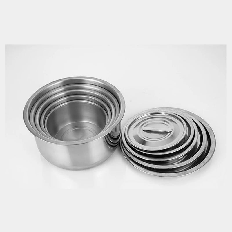 A98E - Ensemble de marmites à soupe en acier inoxydable avec couvercle, ustensiles de cuisine, faitouts, outils de cuisson l'atelier des ustensiles