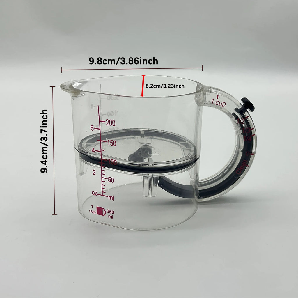 Tasse à mesurer 4 en 1, tasse à mesurer multifonctionnelle réglable avec Base d'étanchéité de Style grattoir, tasses cubiques de cuisine, outils pour la cuisine l'atelier des ustensiles