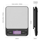 Balance de cuisine électronique numérique 6kg/0.1g 10kg/1g, affichage LCD, entièrement étanche, mesure en acier inoxydable, outil de cuisson l'atelier des ustensiles
