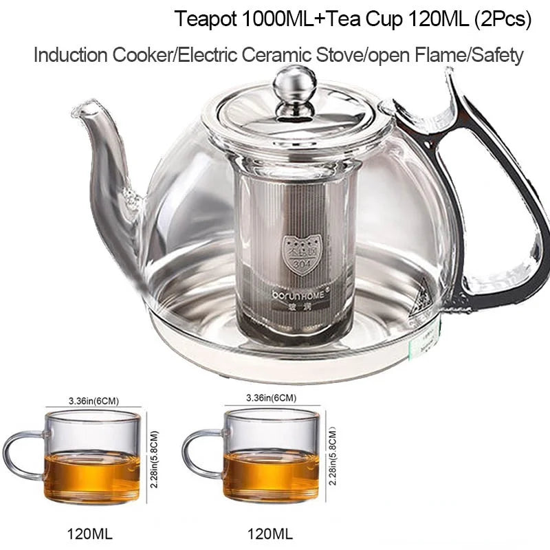 Théière en Verre à Degré de Chaleur, Cuisinière à Induction, Four Électromagnétique, Pot à Filtre Multifonctionnel, Cuisinière à Gaz, Bouilloire, Service à Thé l'atelier des ustensiles