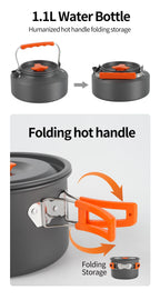 BRS 1 ensemble d'ustensiles de cuisine de Camping en plein air Portable en aluminium ensemble de cuisine casseroles plats melon équipement de cuisine équipement pour la cuisine pique-nique l'atelier des ustensiles