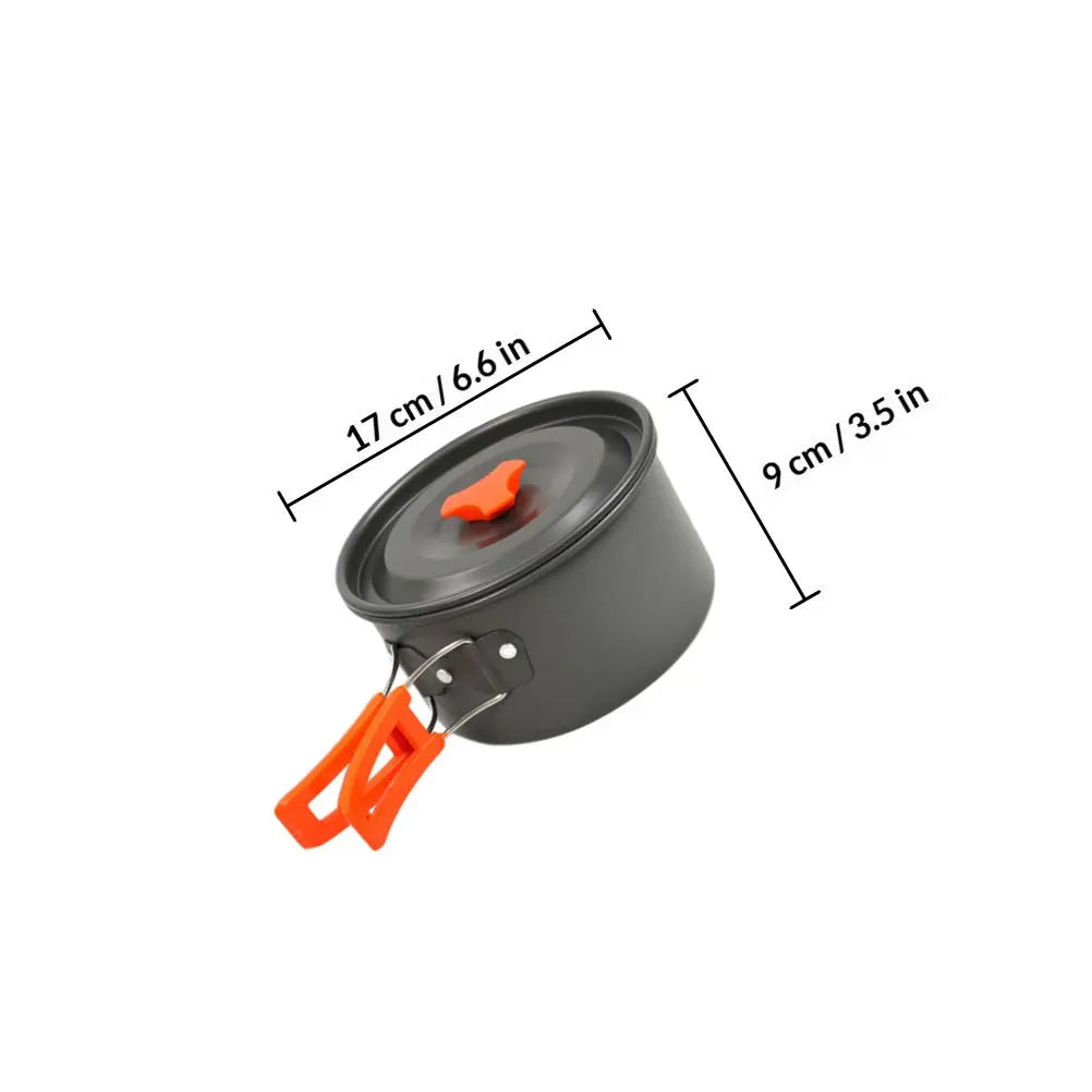 1 ensemble d'ustensiles de cuisine portables pour le camping, pour 2-3 personnes, en alliage d'aluminium, casserole, bouilloire, cuisine en plein air, randonnée, pique-nique, barbecue, escalade l'atelier des ustensiles