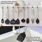 【Ensemble d'ustensiles de cuisine en Silicone de 8 pièces】 Outils de cuisine résistants à la chaleur – Spatules anti-rayures, cuillères, pinces pour poêles antiadhésives, pâtisserie, cuisine l'atelier des ustensiles