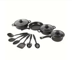 Ensemble de 13 ustensiles de cuisine antiadhésifs, casseroles et poêles compatibles avec l'induction, avec poêle à frire et ustensiles pour la cuisine à domicile ou le camping l'atelier des ustensiles