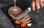 Couteau à steak dentelé en acier Damas, lame tranchante, cuisine, fruits, manche en coquille d'ormeau, qualité supérieure, 1 à 6 pièces l'atelier des ustensiles