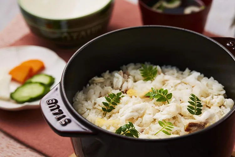 Casserole à riz en fonte, cuiseur à riz de 16cm, four hollandais noir, marmite à ragoût Applicable à la cuisson du riz et des ustensiles de cuisine de 1.5 litres l'atelier des ustensiles