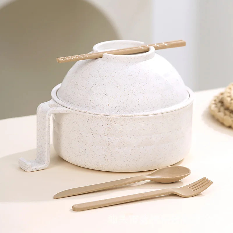 Cuiseur Ramen, ensemble de bols Ramen micro-ondes avec baguettes cuillère bol à nouilles Ramen cuisson instantanée pour les essentiels du dortoir universitaire l'atelier des ustensiles