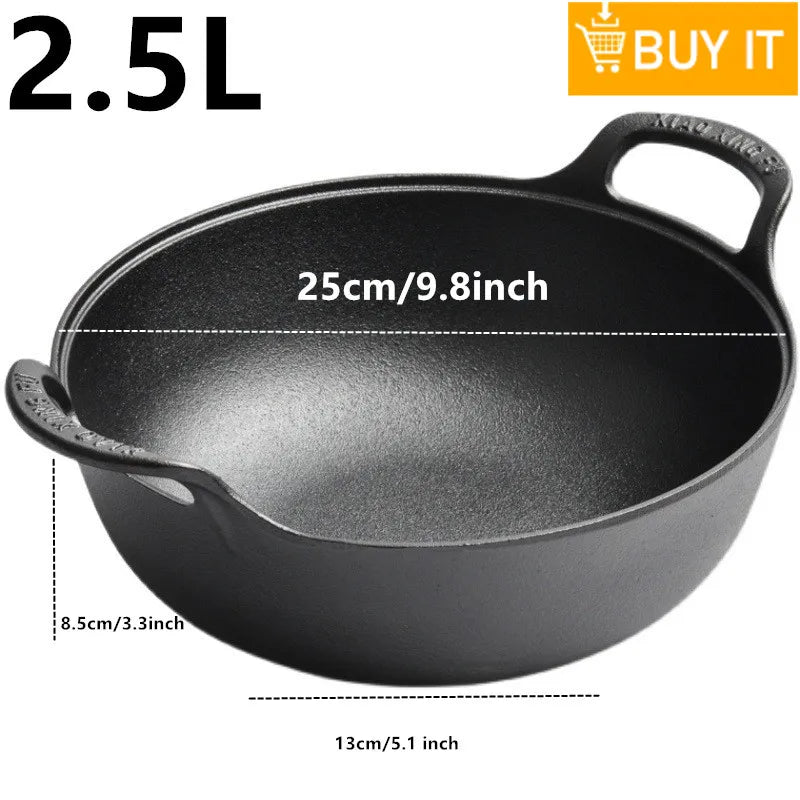 Casserole à riz en fonte, cuiseur à riz de 16cm, four hollandais noir, marmite à ragoût Applicable à la cuisson du riz et des ustensiles de cuisine de 1.5 litres l'atelier des ustensiles