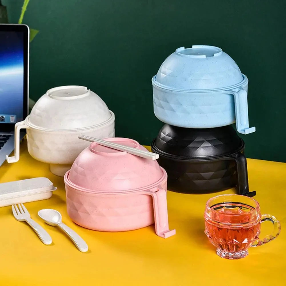 Ensemble de cuiseur à bol Ramen pour micro-ondes, bol à nouilles instantanées en paille de blé avec poignées, accessoires de cuisine pour cuiseur à nouilles Ramen l'atelier des ustensiles
