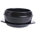 Casserole en argile de 16 cm avec plateau, résistante à la chaleur, pour Bibimbap, noire, classique, anti-brûlure, en céramique, pour soupes, usage commercial l'atelier des ustensiles