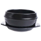 Casserole en argile de 16 cm avec plateau, résistante à la chaleur, pour Bibimbap, noire, classique, anti-brûlure, en céramique, pour soupes, usage commercial l'atelier des ustensiles