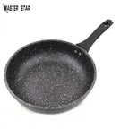 Master Star New Deep Fry Pan High Quality Thicken Made Black Granite Coating Frying Pan Non Stick Induction Cooker l'atelier des ustensiles