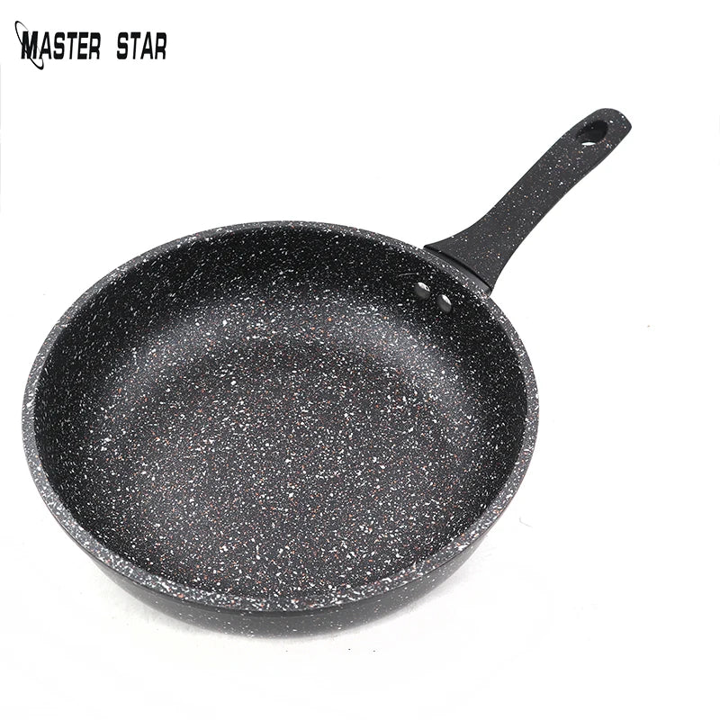 Master Star New Deep Fry Pan High Quality Thicken Made Black Granite Coating Frying Pan Non Stick Induction Cooker l'atelier des ustensiles