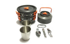 Fournitures d'extérieur-ensemble de casseroles pour 2-3 personnes pour Camping en plein air, ustensiles de cuisine, ensemble de théière pliante l'atelier des ustensiles