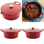 Cocotte en fonte émaillée avec couvercle, 5 quarts, rouge l'atelier des ustensiles