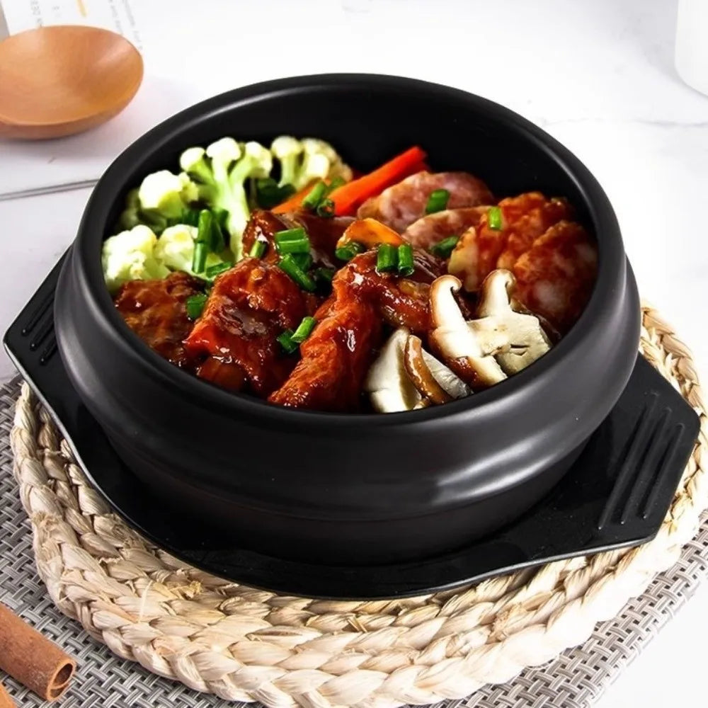 Casserole coréenne en céramique épaissie résistante à la chaleur avec plateau, pour cuisine coréenne, multi-usages, pour soupes et cuisson l'atelier des ustensiles
