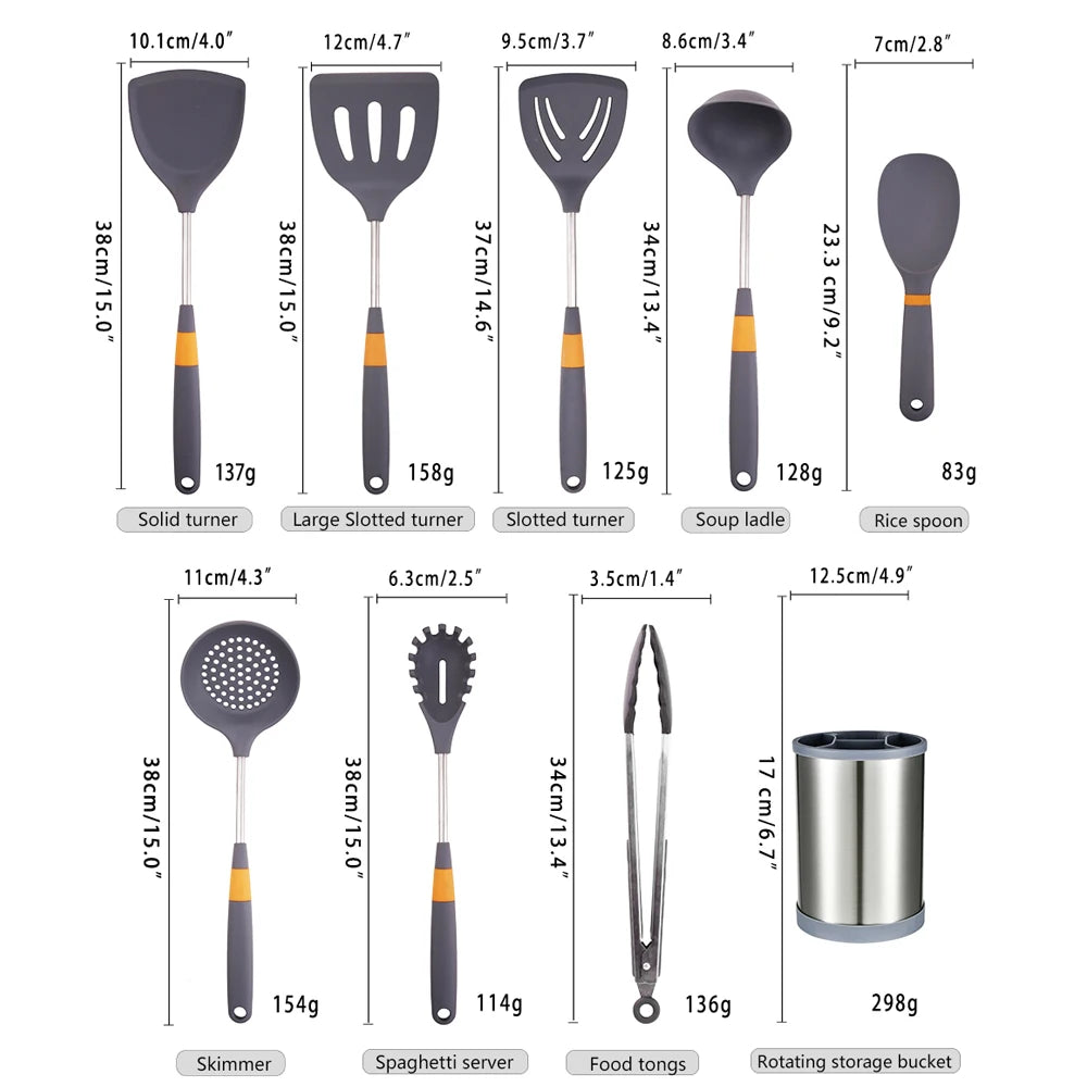 Outil de cuisson en Silicone de qualité supérieure, résistant à la chaleur, agrandir les ustensiles de cuisine avec conception de Support antidérapant et poignée en Silicone l'atelier des ustensiles