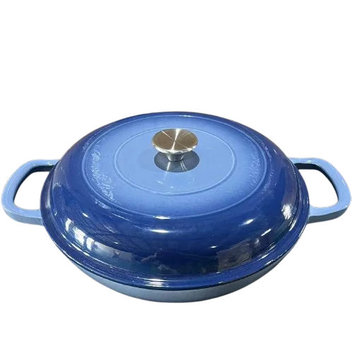 Pot à soupe pour four hollandais de 4,5 l, Casserole en fonte, poêle avec couvercle et double poignées, cuisson au four hollandais l'atelier des ustensiles