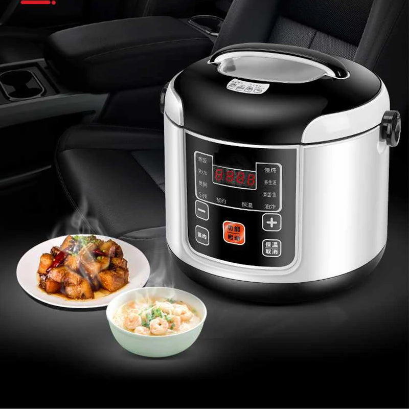 Cuiseur à riz Portable pour voiture, camion électrique 2L, multi-cuiseur, soupe, bouillie, cuisson des aliments, cuiseur vapeur, boîte à déjeuner électrique 12V ou 24V l'atelier des ustensiles
