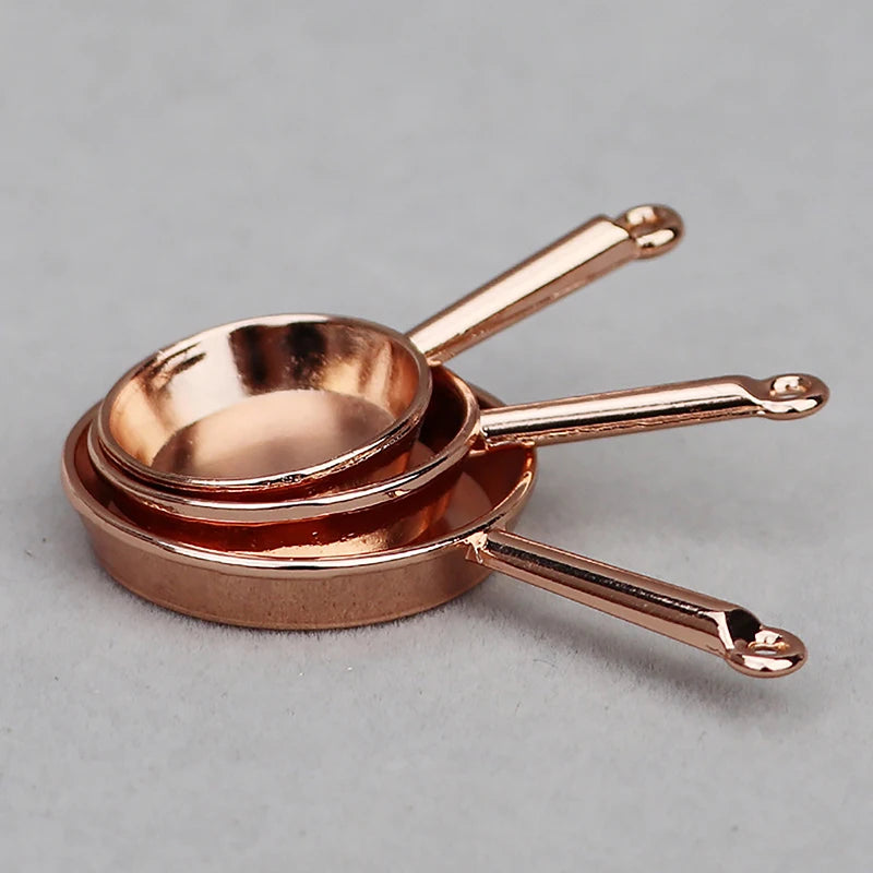 1 ensemble 1:12 maison de poupée Miniature poêle Casserole métal ustensiles de cuisine cuisine modèle décor jouet maison de poupée accessoires l'atelier des ustensiles