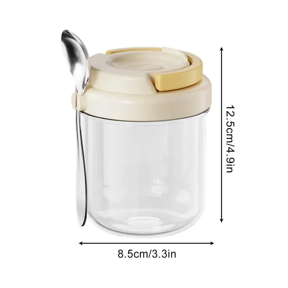Pot en verre avec couvercle 400ml, tasse de petit déjeuner hermétique anti-fuite avec cuillère, tasses à flocons d'avoine avec couvercles pour Pudding, céréales, salade, collation l'atelier des ustensiles