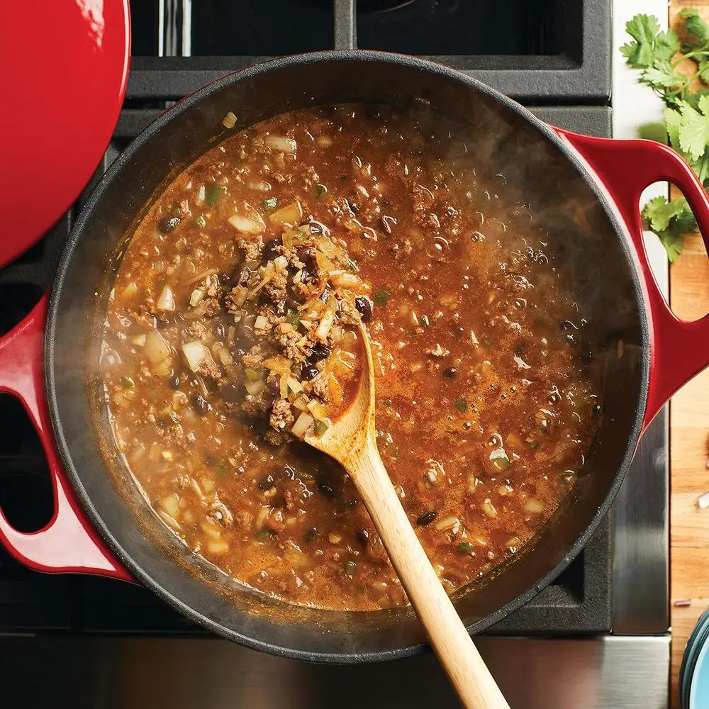 Cocotte en fonte émaillée avec couvercle, 5 quarts, rouge l'atelier des ustensiles