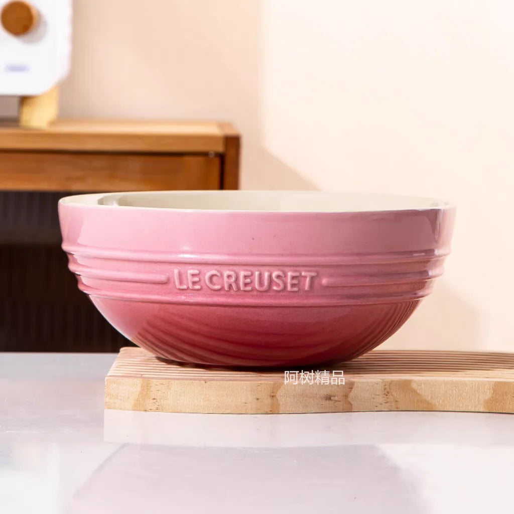 Grand bol à soupe en céramique, bol à salade, Le Creuset, usage domestique, grand bol, vaisselle de style français l'atelier des ustensiles