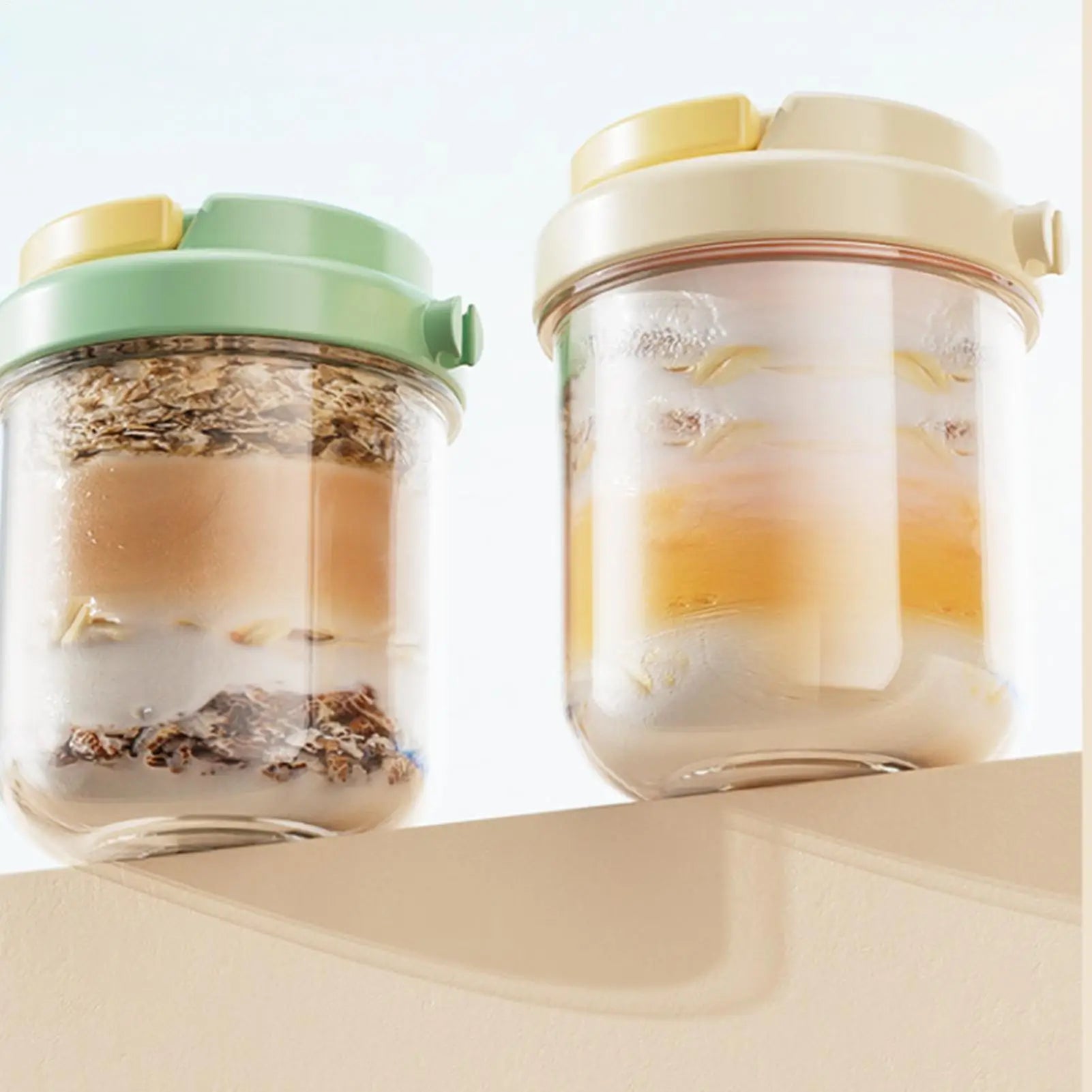 Pot en verre avec couvercle 400ml, tasse de petit déjeuner hermétique anti-fuite avec cuillère, tasses à flocons d'avoine avec couvercles pour Pudding, céréales, salade, collation l'atelier des ustensiles