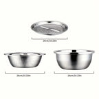 Kit de cuisine 3 pièces avec bol à mélanger multifonctionnel en acier inoxydable, trancheur de légumes, adapté au nettoyage et au trancher des Fruits l'atelier des ustensiles