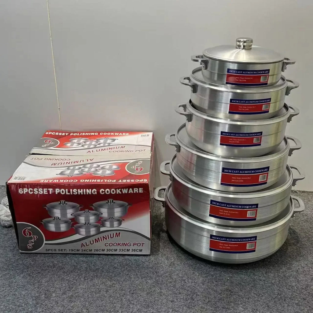 Pot en aluminium prix usine ensemble de commerce extérieur direct pot en aluminium 6pcsPOLISHING COOKWARE l'atelier des ustensiles