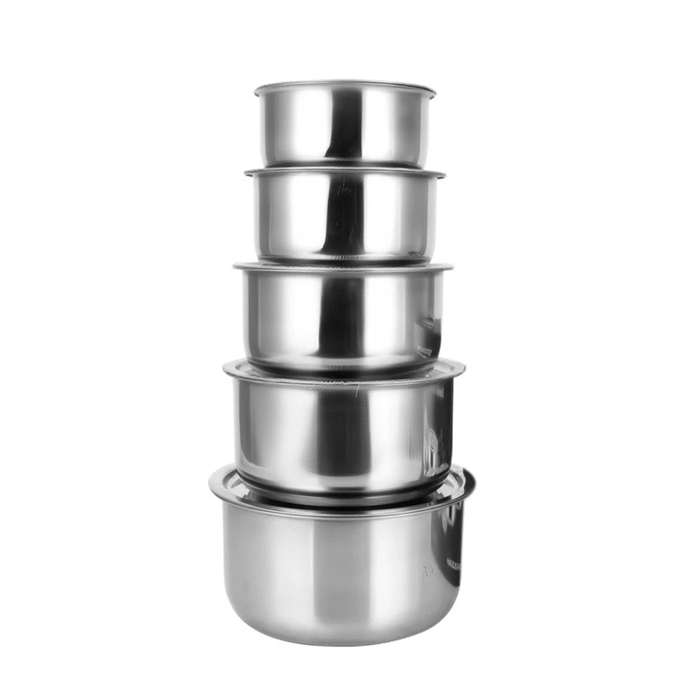 A98E - Ensemble de marmites à soupe en acier inoxydable avec couvercle, ustensiles de cuisine, faitouts, outils de cuisson l'atelier des ustensiles