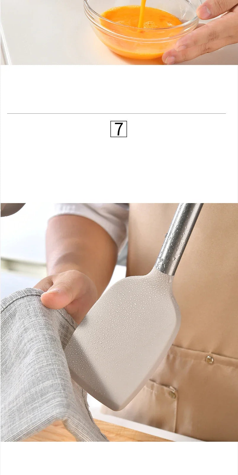 Ustensiles de cuisine en silicone antiadhésif, 15 pièces, spatule, pelle, outil de cuisson, manche en acier inoxydable, ensemble F2 avec rangement, E27 l'atelier des ustensiles
