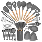 Ensemble de cuisine d'ustensiles en silicone 36 pièces avec support l'atelier des ustensiles