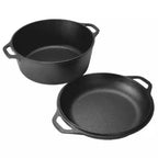 Marmite de four hollandais en fonte 2 en 1, avec couvercle de poêle, ustensiles de cuisine, ensemble de casseroles avec doubles poignées pour barbecue de Camping l'atelier des ustensiles