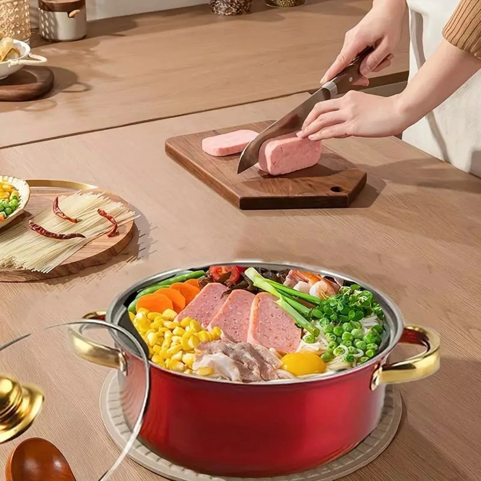 Cookware Sets12 Piece Nonstick Cookware Set for Home Kitchen Red Pots and Pans Cooking Collection l'atelier des ustensiles