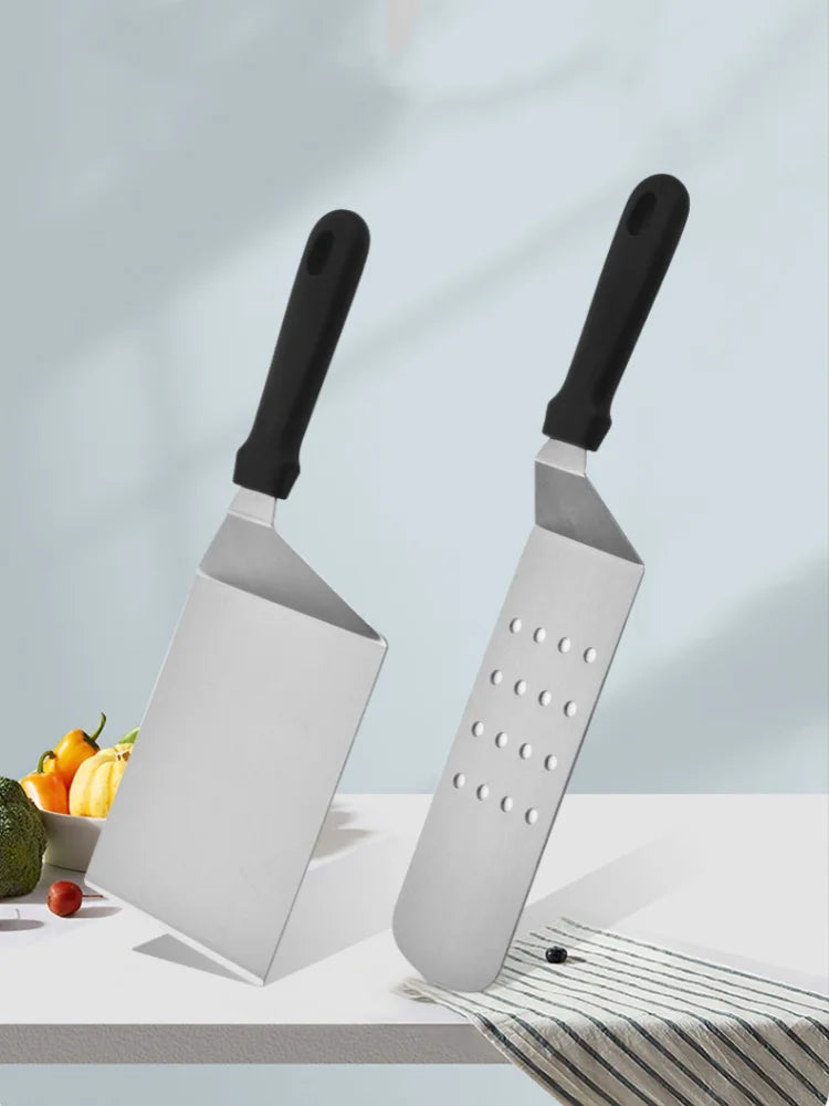 Grattoir de cuisine en acier inoxydable, spatule de cuisson, plaque de Barbecue, spatule à Hamburger, ustensiles de cuisine l'atelier des ustensiles